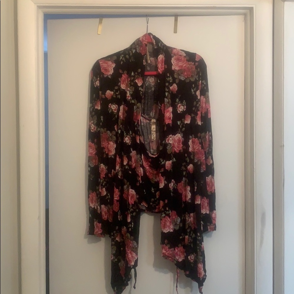 2 pc bandeau shirt with long sleeve cover up